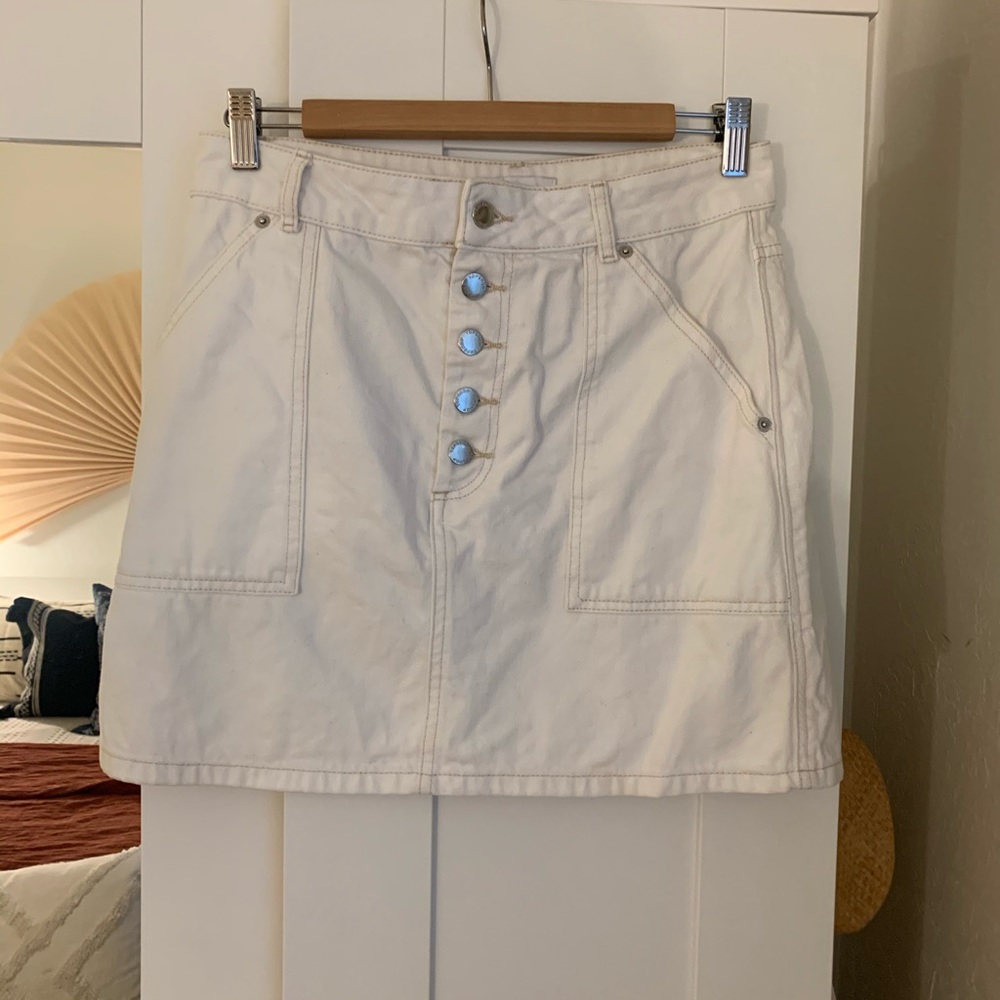 White denim top shop skirt